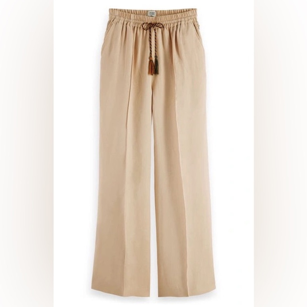 Scotch & Soda-Women's Natural Soft Sand The Hope High Rise Wide Leg Pants